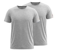 FORSBERG T-Shirt Doppelpack zum Sparpreis einfarbig Rundhals hochwertig robust bequem guter Schnitt, Farbe:hellgrau, Größe:M
