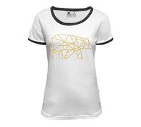 FORSBERG Damen T-Shirt mit Brustlogo, Farbe:weiß/Bronze, Größe:M