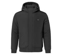 FORSBERG warme Winterjacke, gefütterte Kapuze, Rippstrick Bündchenolivgrün, marineblau, schwarz, Farbe:schwarz, Größe:M