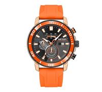 FORSINING Analoge Quarzuhr für Männer, Big Dial Kalender Anzeige Casual Herren Armbanduhr Chronograph Sport wasserdichte Uhren, Orange