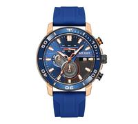 FORSINING Analoge Quarzuhr für Männer, Big Dial Kalender Anzeige Casual Herren Armbanduhr Chronograph Sport wasserdichte Uhren, blau