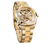 FORSINING Automatikuhr Edelstahl Leuchtende Herren Business Mechanische Armbanduhr, Gold