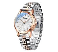 FORSINING Damen Automatische Mechanische Uhr Roségold Edelstahl Armband Luxus Skelett Zifferblatt Damen Diamant Elegante Kleid Armbanduhr, Modern