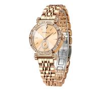 FORSINING Damenmode Quarzuhr, Diamant-Luxusuhren, Edelstahl, 14 mm, wasserdicht, Damen-Armbanduhr, gold