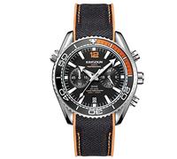 FORSINING Herren-Armbanduhr, analog, Quarz, Datumsanzeige, Armbanduhr, wasserdicht, modisch, Business, Herren, Sport, Chronograph, Nylon, Silikonband, Schwarz , Riemen