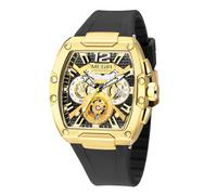 FORSINING Herren-Armbanduhr, analog, Quarz, modisch, Armband aus Silikon, lässig, Chronograph, Sport, leuchtende Uhr, Kalender, Datum, Schwarz - Or noir, Sport