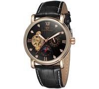 Forsining Herren-Armbanduhr aus echtem Leder, Analog-Zifferblatt, Automatik, Marken-Kollektion, FSG800M3R4