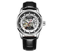 FORSINING Herren-Armbanduhr, automatisch, mechanisch, wasserdicht, Tourbillon, Herren-Armbanduhr, Skelett, selbstaufziehend, Sport-Armbanduhr, Mode, Business, silber