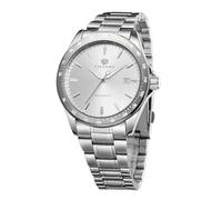 FORSINING Herren-Armbanduhr, automatisch, selbstaufziehend, Datumsanzeige, Edelstahl, Silber