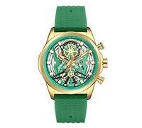FORSINING Männer Automatikuhr,Luxus Skelett Retro Big Dial Männer Mechanische Armbanduhr Selbstaufzug Casual Analog Datum Leuchtend,grün
