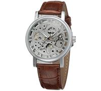 FORSINING Mechanische Herren-Armbanduhr aus Leder, Skelett-Armbanduhr WRG8005M3S3, Armband