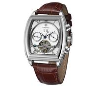 FORSINING Men's Automatic Calendar Unique Shape Display Analogue Watch with Leather Strap FSG9421M3S3