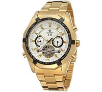 FORSINING Men's Automatic Mechanical Transparent Crystal Tourbillon Wrist Watch FSG340M4G2