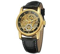 FORSINING Men's Automatic Self-Wind Analog Skeleton Watch with Leather Strap WRG8120M3G1