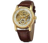 FORSINING Men's Automatic Self-Wind Analog Skeleton Watch with Leather Strap WRG8120M3G2