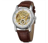 FORSINING Men's Automatic Self-Wind Analog Skeleton Watch with Leather Strap WRG8120M3S2