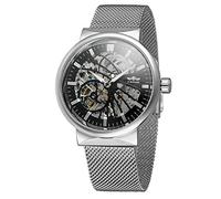 FORSINING Men's Automatic Skeleton Stainless Steel Bracelet Analog Water-Resistant Watch WRG8126M4S4