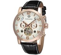 FORSINING Men's Automatic Tourbillon Genuine Leather Brand Wrist Watch FSG165M3G1