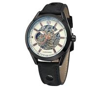 FORSINING Men's Casual Skeleton Automatic Self-Wind Analog Watch with Leather Strap FSG8134M3B1