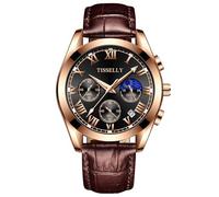 FORSINING Modische Herren-Armbanduhr, analog, Quarz-Armbanduhr, Sport, Chronograph, lässig, Business-Armbanduhr, leuchtend, wasserdicht, braun