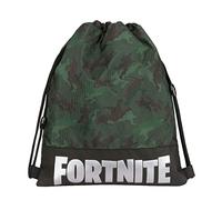 Fortnite - Rucksack mit Kordelzug, Schulrucksack, Unisex-Sporttasche für Kinder und Jugendliche mit Anti-Erstickung, Farbe Grün - Offiziell, Camouflage Grün, Taglia unica, Casual