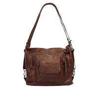 forty° Rucksack Echt Leder Damen Made in Italy, Vintage Daypack, Citybag aus Leder, Schultertasche für A4-Format