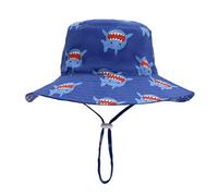 Foruhoo Baby Mädchen Mütze Sonnenhut, Kinder Hut UV-Schutz mit Kordelzug, Breite Krempe Sommerhut (Hai,48cm / 6-12 Monate)