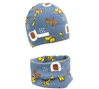 Foruhoo Mädchen Mütze Set mit Schal Kinder Beanie für Herbst Winter Baumwolle 2er(Set: Tier Giraffe,44-48)