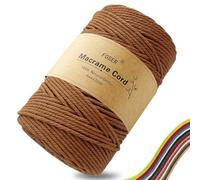 FOSER Premium Makramee Garn 4mm × 200m, Natürliches Makramee Schnur Makramee Kordel für Handwerk, wanddeko (Dunkelbraun)