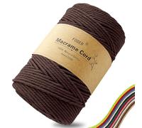 FOSER Premium Makramee Garn 4mm × 200m, Natürliches Makramee Schnur Makramee Kordel für Handwerk, wanddeko (Braun)