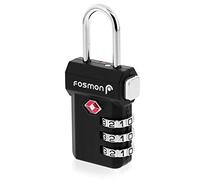 Fosmon Premium TSA Zahlenschloss/Vorhängeschloss/Reiseschloss/Gepäckschloss[4er Set|3 stellige Zahlencode][Rostfrei|Zink Legierung] Gepäck/Koffer USA - Schwarz