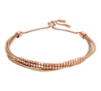 Fossil Armband für Frauen All Stacked Up, Braunes Lederkettenarmband, Länge: 216mm, Breite: 2mm, JF04472791