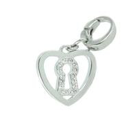 Fossil Anhänger Charms JF87590040 Herz mit Schloss Zyrkonia