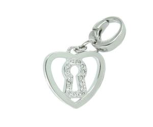 Fossil Anhänger Charms JF87590040 Herz mit Schloss Zyrkonia