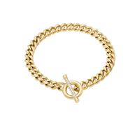 Armband FOSSIL "Schmuck Geschenk Edelstahl CARLIE T-BAR", gelbgoldfarben, kristallweiß, kristallweiß, Armbänder, Damen, 18,5cm, Edelstahl, Armband, mit Glasstein (24452306-0) gelbgoldfarben, kristallw