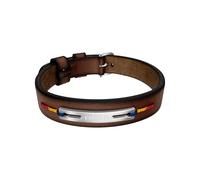 Armband FOSSIL "Everett", braun (braun, edelstahlfarben, blau, gelb, rot), Armbänder, Herren, 26cm, Edelstahl Leder Textil, Edelstahl, Leder, Textil, Armband (38857661-0) braun, edelstahlfarben, blau,
