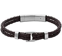 Armband FOSSIL "VINTAGE CASUAL, JF04202040, JF04203040" Armbänder Gr. Edelstahl-Leder, braun (edelstahlfarben, braun) Fossil aus Edelstahl + Leder (25110818-0)