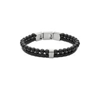 Fossil Armband Für Männer, Innenlänge: 180mm + 15mm Schwarz & Silber Edelstahlarmband, JF02763040