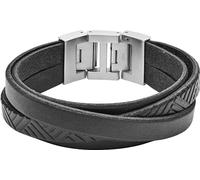 Fossil Armband Für Männer, Länge: 205mm, Breite: 20.2mm Schwarzes Lederarmband, JF04343040