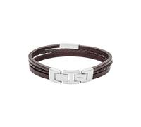 Fossil Armband Für Männer Vintage Casual, Länge: 180mm - 195mm Braun Lederarmband, JF03323040