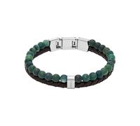 Fossil Edelstahlarmband für Herren mit Karabiner oder Faltschließe, Dunkelgrün