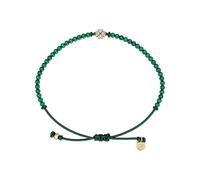 Armband FOSSIL "Sutton - Kleeblatt", gelbgoldfarben, grün, kristallweiß, kristallweiß, Armbänder, Damen, 21,6cm, Metall Polyester, Metall, Polyester, Armband, mit Glasstein - mit Acryl (70682052-0) ge