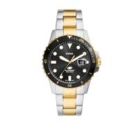 Fossil Blue Dive FS6031 Armbanduhr mit drei Zeigern, Edelstahl, zweifarbig