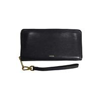 Fossil Brieftasche für Frauen Logan, Leder/Polyurethan Trim Zip Clutch schwarz 19,7 cm L x 1,9 cm B x 10,2 cm H SL7831001
