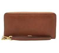 Fossil Brieftasche für Frauen Logan, PU, PVC Zip Clutch braun 19,7 cm L x 1,9 cm B x 10,2 cm H SL7831200