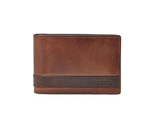 Fossil Brieftasche für Männer Quinn, 100% Leder Trifold braun 8,5 cm L x 2 cm B x 10 cm H ML3645200