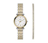 Fossil Carlie Damen 28MM Zweifarbige Edelstahluhr, ES5450SET