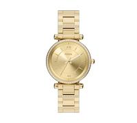Fossil Carlie Damen Mini Quarz Armbanduhr Edelstahl, Gold, 35MM