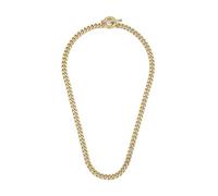 Kette ohne Anhänger FOSSIL "Schmuck Geschenk Edelstahl CARLIE T-BAR", gelbgoldfarben, kristallweiß, Halsketten, Damen, Edelstahl, L: 45,5 B: 4mm, mit Glasstein, B:4mm (21192964-0) gelbgoldfarben, kris