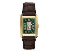Fossil carraway automatik braunem herren uhr mit grünem zifferblatt und leder armband one_size Braun